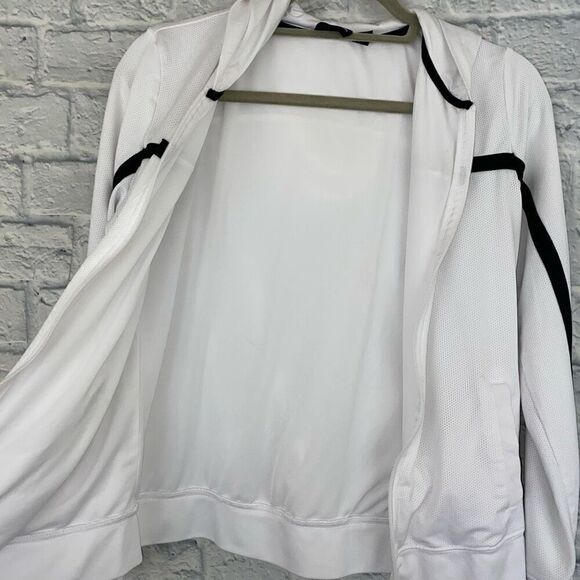 Tek gear girls M full zip hooded track jacket Longsleeve white & black - Picture 7 of 8